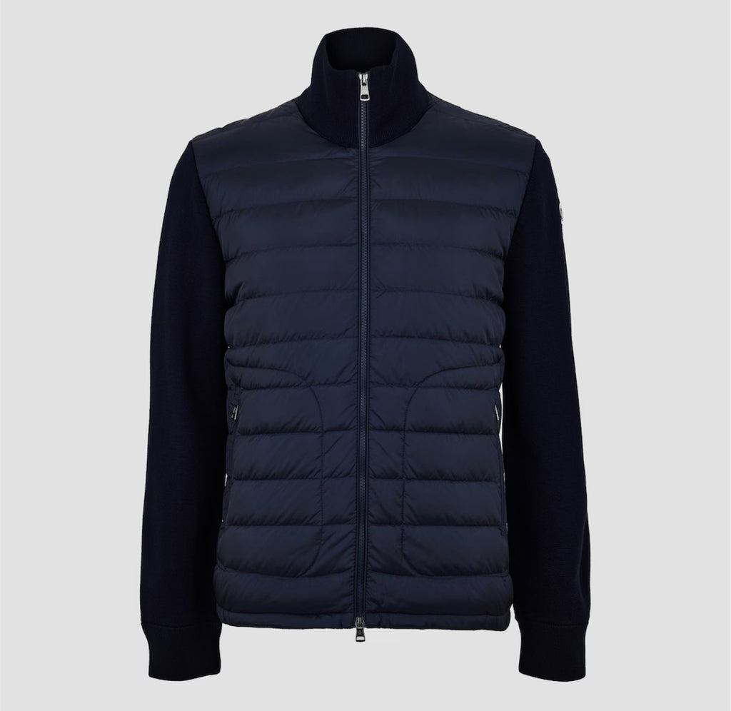 MONCLER Padded zip up cardigan navy