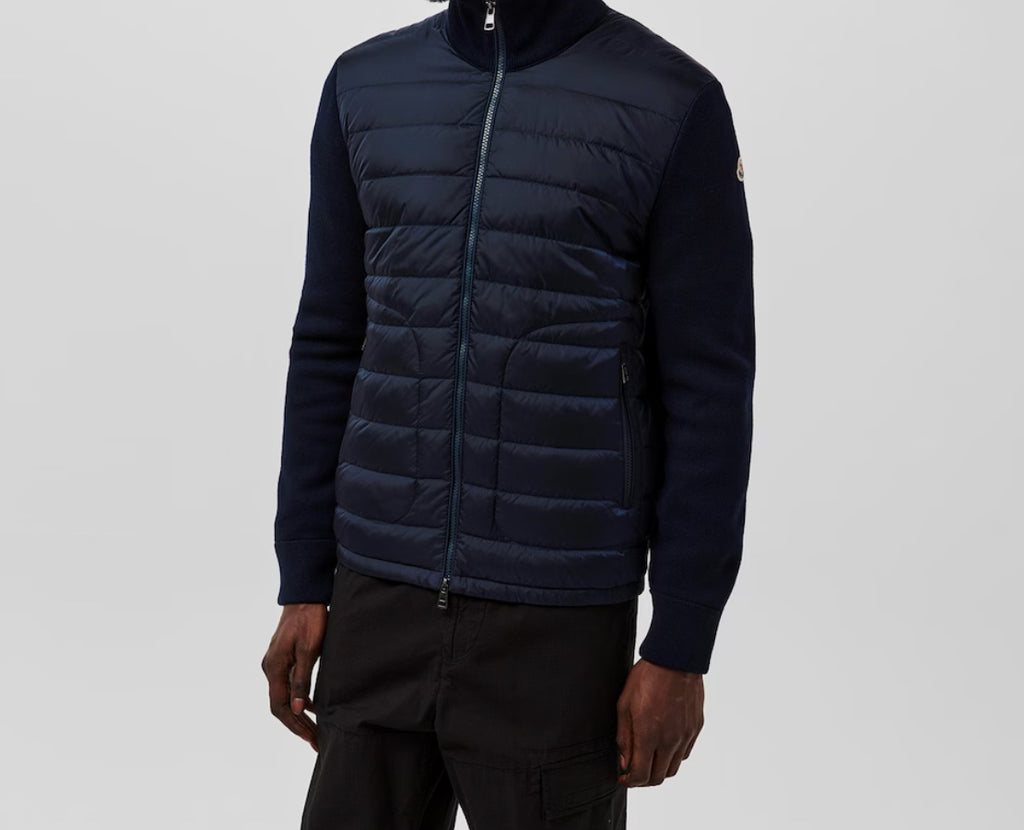 MONCLER Padded zip up cardigan navy