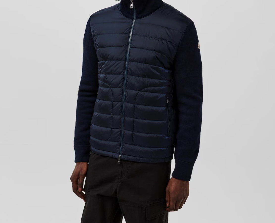 MONCLER Padded zip up cardigan navy