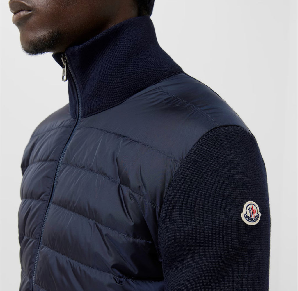 MONCLER Padded zip up cardigan navy