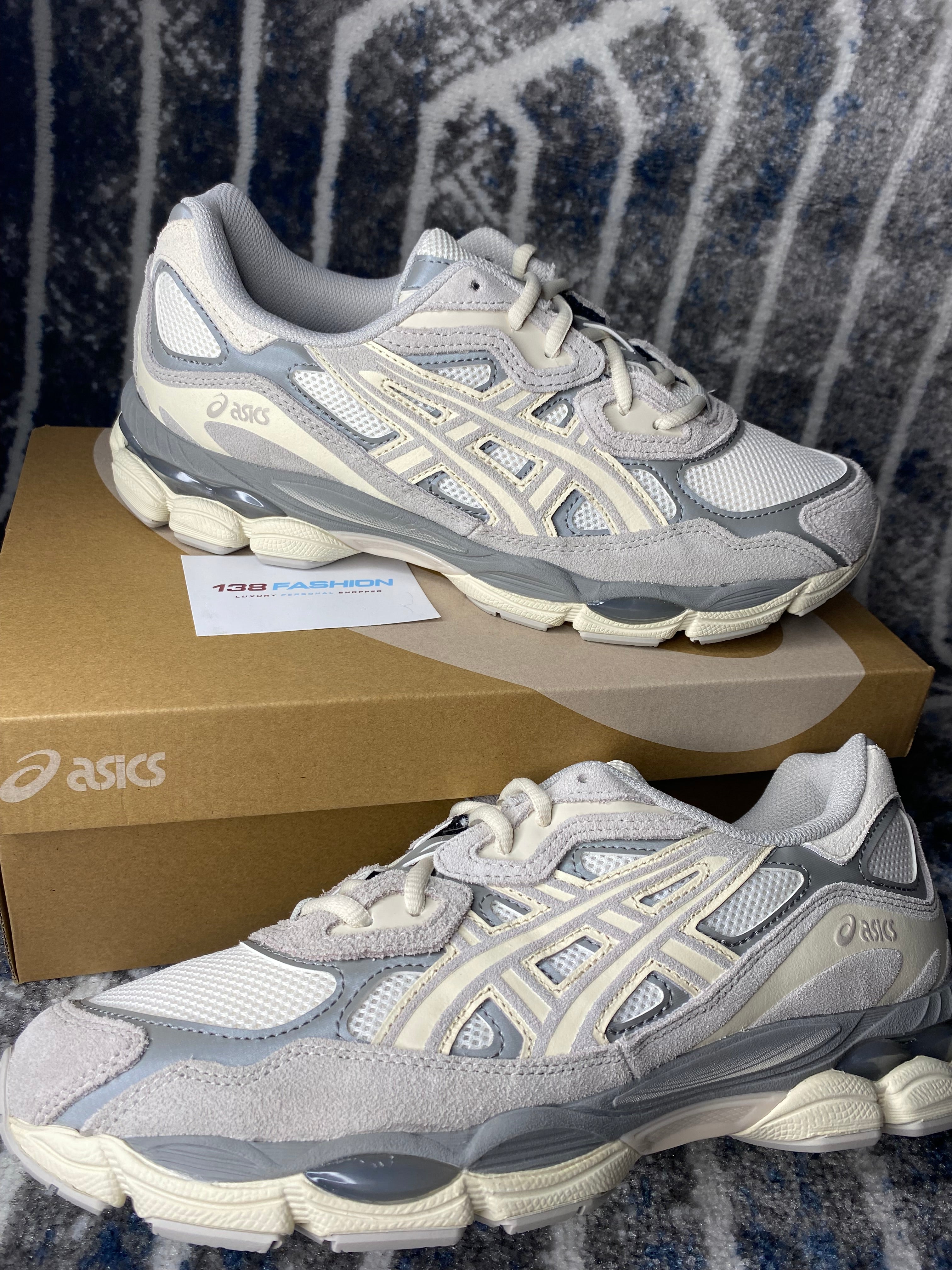 Asics gel nyc cream and oyster grey